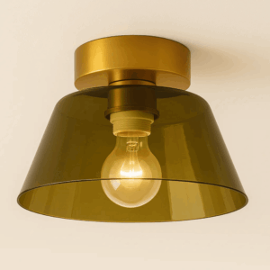 VetroGreenGlow Modern Glass Ceiling Light