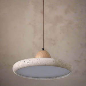 Alternative view of Sonoma Travertine & Wood Pendant Light