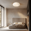 Pumpkin Glow LED Ceiling Lamp – Modern Cream Flush-Mount Light