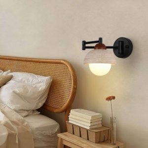 Alternative view of Travira Luna Adjustable Travertine Wall Lamp